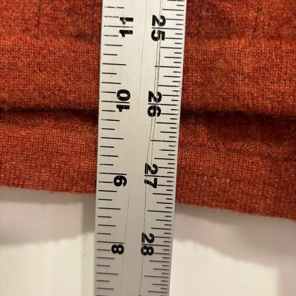 Apt. 9 Mens XXL Burnt Orange 100% Cashmere V-Neck Ribbed Knit Sweater